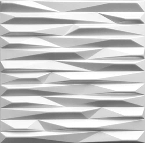 Deccart - 3D Wandpaneele Deckenplatten Decke Deckenverkleidung Paneele Styropor Wandverkleidung Wall Deko Panel Wand Panels Polystyrol 50x50cm AMBER | 5 m², 20 Stück | weiss von Deccart
