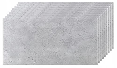 DECCART Wand-Paneele in Betonoptik, Deckenpaneele, Wandverkleidung Deckenverkleidung mit Beton-Imitat, 6914 XL Wandplatten in Grau aus Polystyrol - 24 Stück, 12m2 von Deccart
