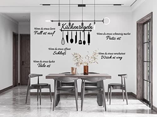 Deccart | XL Wandtattoo KN116 Wandaufkleber | Küchenregeln | 49x97cm Deccart | XL Wandtattoo KN116 Wandaufkleber | Küchenregeln | 49x97cm von Deccart