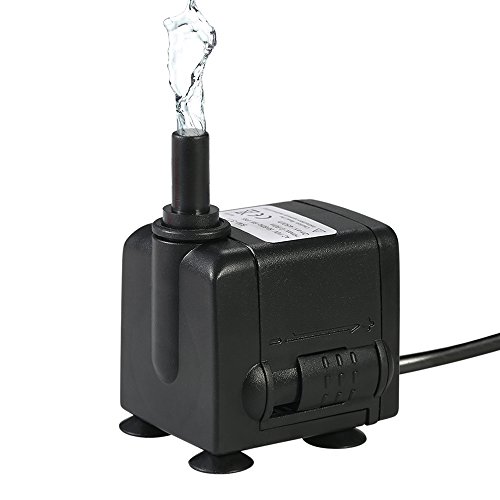 Decdeal 450L/H 6W Tauchpumpe Aquarium Pumpe Wasserpumpe mit 2 Düsen und 4 Saugnäpfe für Brunnen Aquarium Decdeal 450L/H 6W Tauchpumpe Aquarium Pumpe Wasserpumpe mit 2 Düsen und 4 Saugnäpfe für Brunnen Aquarium von Decdeal