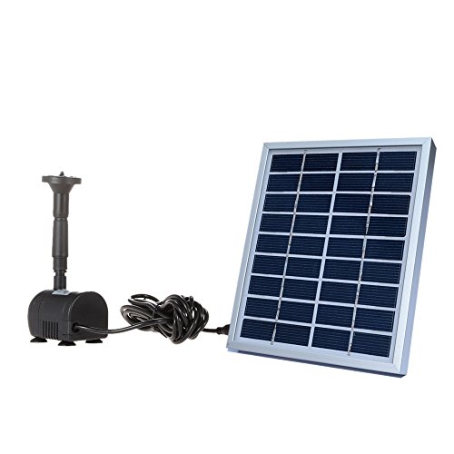 Decdeal 9V 2W Solar Teichpumpe Bürstenlose Solar-Brunnen Wasserpumpe mit Solarpanel von Decdeal
