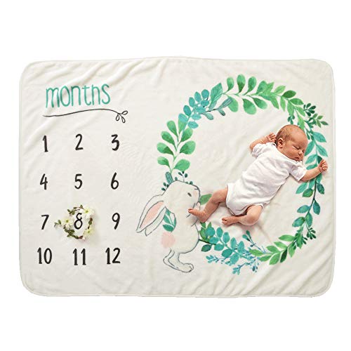 Decdeal Baby Monatliche Decke Fotohintergrund-Decke aus Flanell für Babyfotos mit Meilenstein-Druckmuster 70x100cm von Decdeal