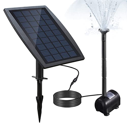 Decdeal Bürstenlose Solar Teichpumpe Solar-Brunnen Wasserpumpe mit Solarpanel 9V 2.5W von Decdeal