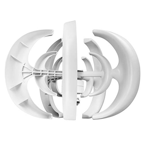 Decdeal Pemium -Qualität Windgenerator Kit, Aluminiumlegierkörper 12V 5 Blades Lanternwindturbine für zu Hause mit Ladegerät, Klare Energie für Autobahnen, Boote (Weiß) von Decdeal