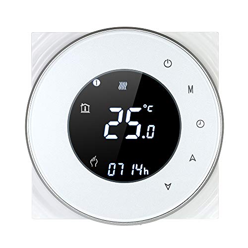 Decdeal Thermostat WiFi Runde LCD Touchscreen Wandthermostat 5A Programmierbare Hintergrundbeleuchtung 0.5 ° C Genauigkeit Sprachsteuerung App Fernbedienung für Fußbodenheizung Wasserheizung Decdeal Thermostat WiFi Runde LCD Touchscreen Wandthermostat 5A Programmierbare Hintergrundbeleuchtung 0.5 ° C Genauigkeit Sprachsteuerung App Fernbedienung für Fußbodenheizung Wasserheizung von Decdeal