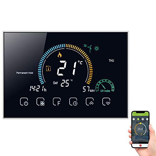 Decdeal WiFi Thermostat für Gas-Heizkessel – Sprachsteuerung,LCD-Display mit Hintergrundbeleuchtung, programmierbares Thermostat, kompatibel mit Alexa Google Home von Decdeal