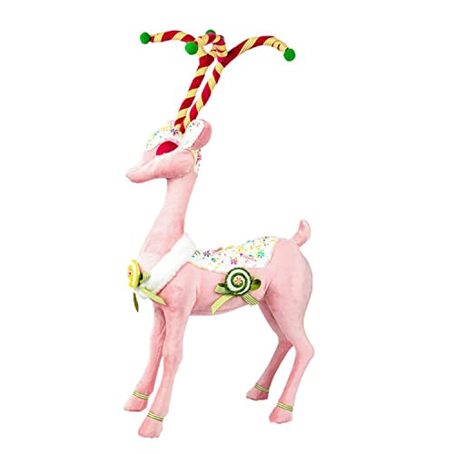 December Diamonds Candy Land Dekofigur Hirsch mit gestreiftem Geweih, 76,2 cm, Rosa von December Diamonds