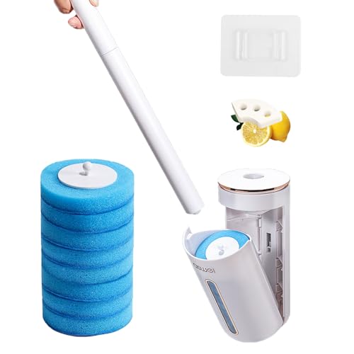 Dechoga Aroma Toilettenbürste,Disposable Toilet Brush mit Reinigungsmittel,Für Schwer zu Reinigende Toilettenbereiche,Mit 8-Austauschbaren Ozean Toilettenbürstenköpfen (Klobürste) von Dechoga