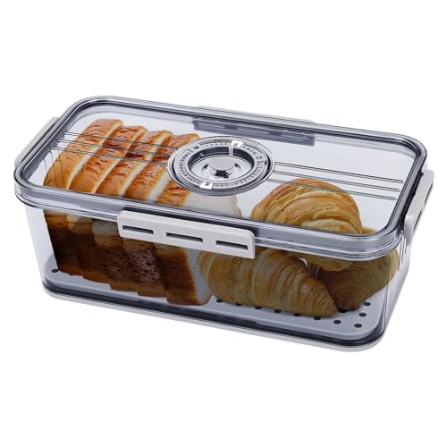 Dechoga Hermetischer Keksständer, luftdichter Frischhaltebehälter, Zeitaufzeichnung, wiederverwendbare Keksdose für Brot, Obst und Gemüse, 32,5 x 17,5 cm von Dechoga
