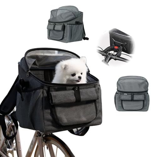 Fahrradkorb für Hunde & Katzen - Tragetasche mit Lenker-Adapter, atmungsaktives Netzgewebe, verstellbare Riemen, faltbar für mittelgroße Haustiere Fahrradkorb für Hunde & Katzen - Tragetasche mit Lenker-Adapter, atmungsaktives Netzgewebe, verstellbare Riemen, faltbar für mittelgroße Haustiere von Dechoga