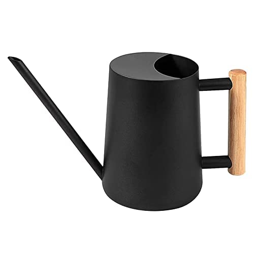 Schwarze Edelstahl Giesskanne, 1L Watering Can Klein Zimmerpflanzen, Auslauf Kleine Blumen Giesskanne Topfpflanzen Langer-Klein Bonsai Blumen gießkanne für für Wohnung Home Büro Sukkulenten Innen von Dechoga