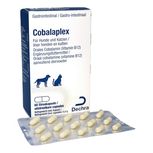 Dechra Cobalaplex | 60 Kapseln | Ergänzungsfuttermittel für Hunde und Katzen | Kann die Verdauung unterstützen und den Vitamin-B12-Spiegel fördern | Mit Prebiotikum Preplex Dechra Cobalaplex | 60 Kapseln | Ergänzungsfuttermittel für Hunde und Katzen | Kann die Verdauung unterstützen und den Vitamin-B12-Spiegel fördern | Mit Prebiotikum Preplex von Dechra