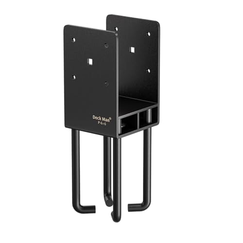 Deck Man Pfostenhalter-Halterungs-Set mit Luftstromk, robuste Edelstahl, U-Form, Nassbeton, Zaunpfostenhalter für Zaun, Deckgeländer, Pergola (6 x 6, 2 Stück) von Deck Man