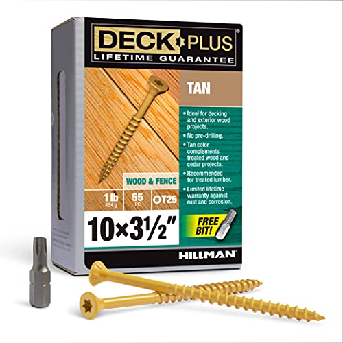 Deck Plus 48421 Deck Screws Deckschrauben, hautfarben, 1lb Box von Hillman