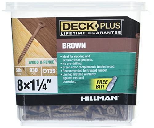 Deck Plus Holzschrauben, braune Außenschrauben, 3,8 cm x #8, 2,3 kg von Deck Plus