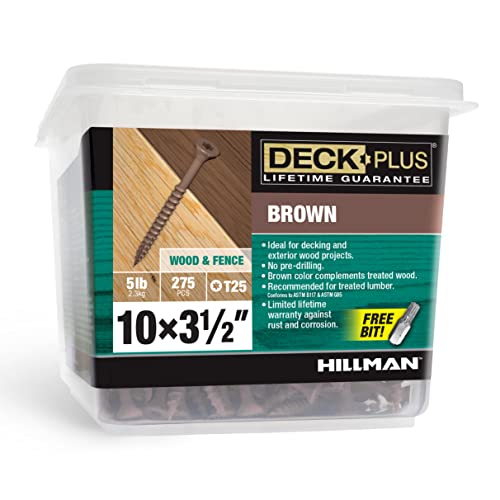 Deck Plus Holzschrauben, braune Außenschrauben, 8,9 cm x #10, 2,3 kg von Deck Plus