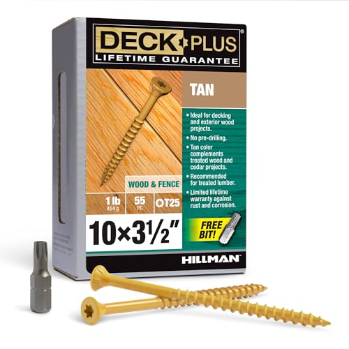 Hillman 48421 Deckschrauben, Hellbraun, 1lb Box von Deck Plus