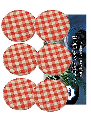 Set of 100 twist-off Jam Jar replacement lid For 30/37 to 43 Diameter 43 mm Red Checked/53/65 ml Vitrea Set of 100 twist-off Jam Jar replacement lid For 30/37 to 43 Diameter 43 mm Red Checked/53/65 ml Vitrea von Deckel