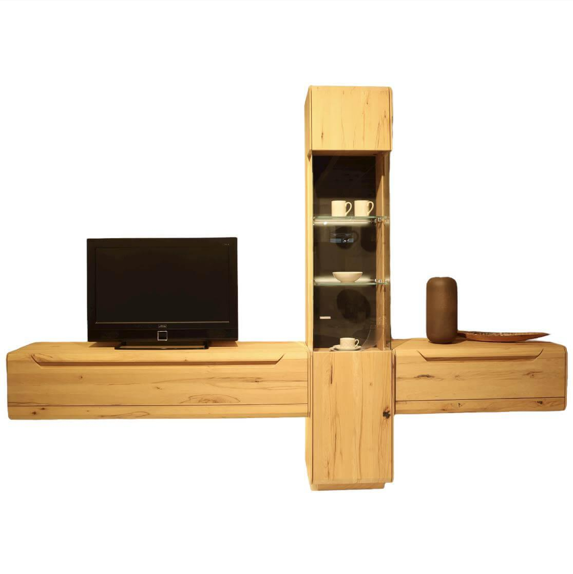 Wohnkombination Cavani Astbuche Bianco Boden Und Rückwand Glas Anthrazit Mit Bel... Wohnkombination Cavani Astbuche Bianco Boden Und Rückwand Glas Anthrazit Mit Bel... von Decker