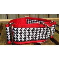 1, 5 "& 2" Schwarz Und Weißes Hahnentritt-Halsband von DeckerDawgDesigns