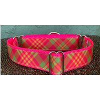 Hundehalsband Pink, Lime & Orange Kariert Hundehalsband Pink, Lime & Orange Kariert von DeckerDawgDesigns