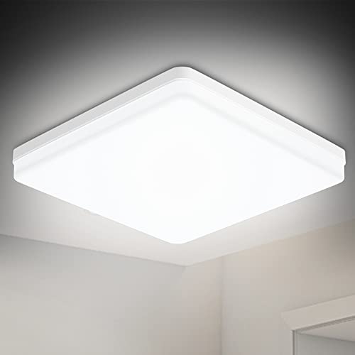 Decklit LED Deckenleuchte Flach 48W 300x300x40mm, Modern Neutralweiß 5000K 5200LM Deckenlampe Led, Wasserfest Deckenlampe Wohnzimmer/Badezimmer/Schlafzimme/Balkon/Kinderzimmer/Küchenlampe von Decklit