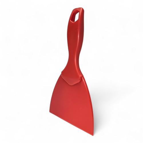 Teigspachtel | starr 10 cm | Teigschneider Teigspatel Küchenspatel Dough Scraper für Pizza, Brot und Teig (Rot) von Deckmann