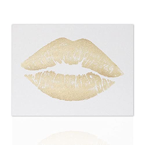 Bild auf Leinwand Kiss Druck mit Lippen Kuss - Wanddekoration Glitzereffekt für modernes Zuhause, Bars, Clubs, Restaurants - Declea Home Decor von Declea Home Decor