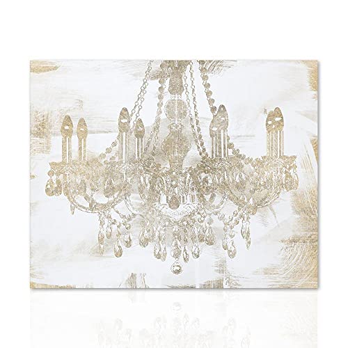 Declea Elegant Chandelier Kunstdruck auf Leinwand, fertig zum Aufhängen, mit Holzrahmen, handgefertigt von Declea Home Decor