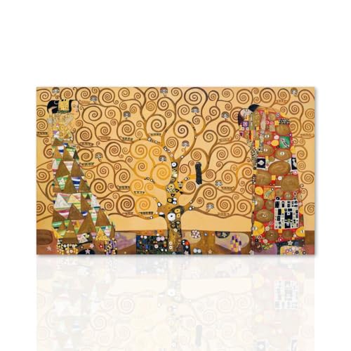 Declea Home Decor Bild auf Leinwand Gustav Klimt Der Baum des Lebens Canvas Kunst Reproduktion auf Leinwand Holzrahmen Handarbeit von Declea Home Decor