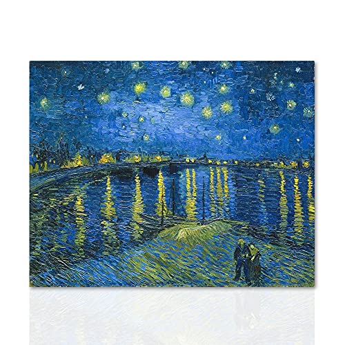 Declea Home Decor Bild auf Leinwand Sternennacht auf Rhône von Vincent Van Gogh Tribut D'Autore, moderne Kunst, handgefertigt von Declea Home Decor