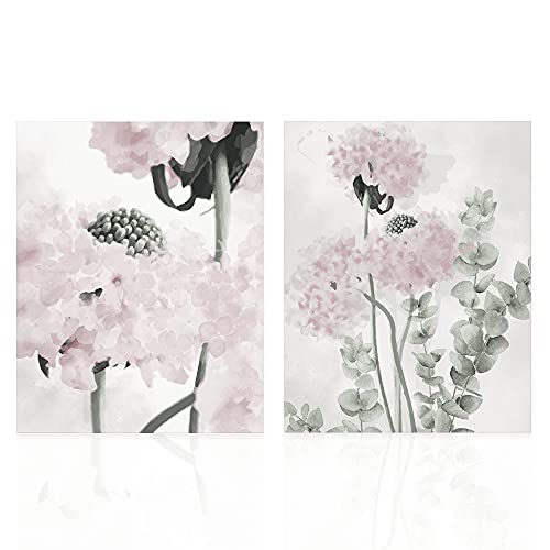 Declea Home Decor CN017SS21 Gemälde Doppelte Blumen Natur Druck Blumen, modernes Bild Blumen Druck auf Leinwand, fertig zum Aufhängen mit Holzrahmen, 2 Stück, mehrfarbig, 40 x 60 cm von Declea Home Decor