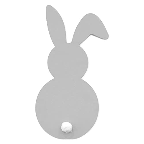 Declea Home Decor DC026FW21 Holzschild für Kinder, Hase, Wanddekoration, Tier, zum Aufhängen, für Kinderzimmer, Ergänzung für Kinderzimmer, Kinderzimmer, Light Grey, 60 x 34 cm von Declea Home Decor