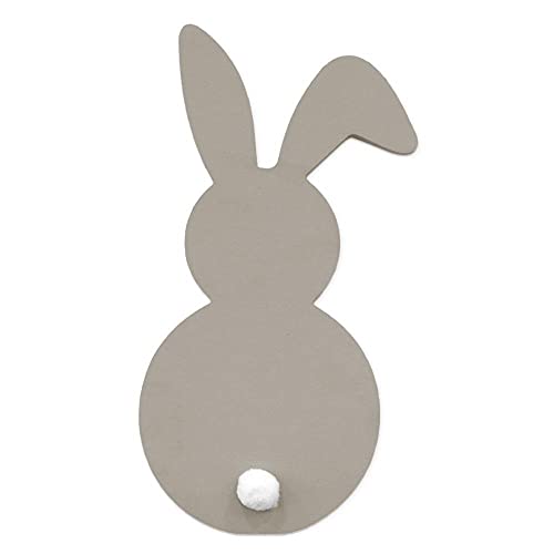 Declea Home Decor DC026FW21 Holzschild für Kinder, Hase, Wanddekoration, Tier, zum Aufhängen, für das Kinderzimmer, Ergänzung für Kinderzimmer, Taupe, 40 x 23 cm von Declea Home Decor