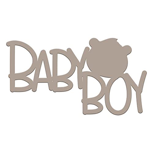 Declea Home Decor DC029FW21 Schriftzug aus Holz für Kinder Baby Boy Kinderzimmer Dekoration Wandschild zum Aufhängen für Kinderzimmer Kinderzimmer Kinderzimmer Stil Nursery, Taupe, 60 x 34 cm von Declea Home Decor