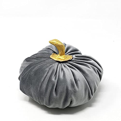 Declea Home Decor FT016FW21-big-Grey Dekorative Kürbis, Wildleder, grau, Grande von Declea Home Decor