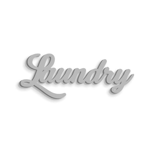 Laundry Badezimmer-Dekoration, Schriftzug aus Holz, zum Aufhängen an der Wand, Badezimmer, Waschküche, Dekoration für das Badezimmer von Declea Home Decor