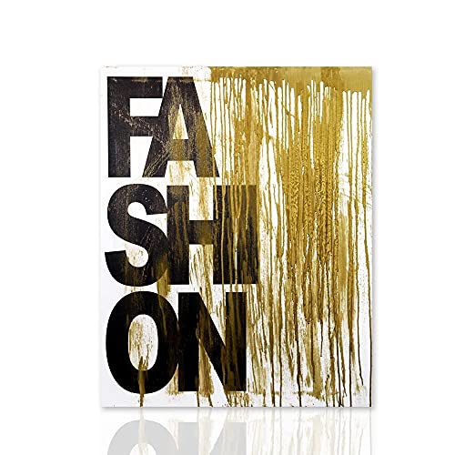 Modernes Bild Fashion – Glamour Fashion Victim Bild Design Gold und Schwarz Leinwand Moderne Kunst Holzrahmen Handarbeit Dekor Home Wand Design Mode Illustration von Declea Home Decor