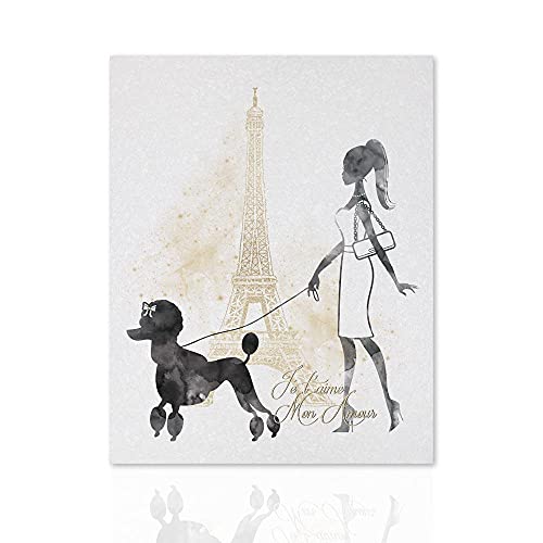 Modernes Bild Paris Glamour - Moderner Kunstdruck auf Leinwand, fertig zum Aufhängen, mit Holzrahmen, handgefertigt von Declea Home Decor