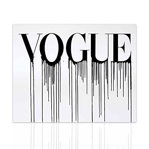 Modernes Wandbild auf Leinwand Vogue Schriftzug handgegossen - Dekoration für Ihr Zuhause - Moderne Dekoration Declea Home Decor von Declea Home Decor
