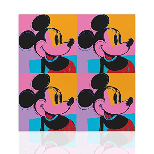 Declea Home Decor Modernes Wandbild mit Mickey Maus – Leinwand Pop Art Mickey Maus – Gemälde Pop Art Mickey Maus – Bild Pop Art fertig zum Aufhängen von Declea Home Decor