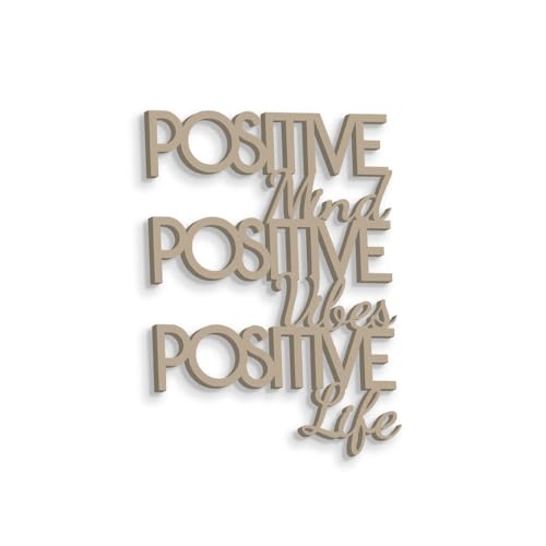 Positive Mind Wanddekoration aus Holz, Dekoration zum Aufhängen an der Wand für Küche und Bar, Einrichtungsgegenstand von Declea Home Decor