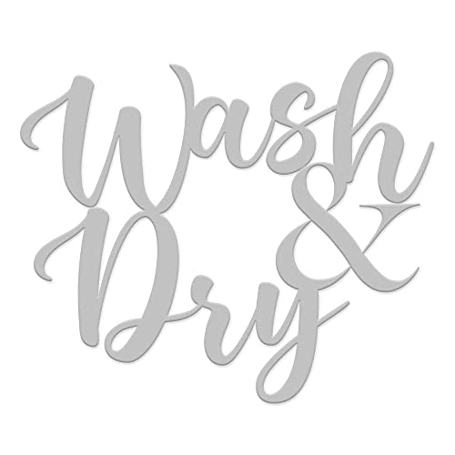 Wash & Dry Badezimmer-Dekoration, Holz-Schriftzug zum Aufhängen an der Wand, Badezimmer, Waschküche, Holz-Ornamente für das Badezimmer von Declea Home Decor