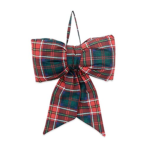 Weihnachtsschleife zum Aufhängen, Motiv: Tartan, Weihnachtsdekoration, Sofa, Bett, Tür, Weihnachtsdekoration, Hausdekoration von Declea Home Decor