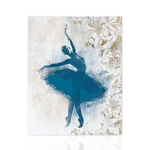 Declea Bild Blue Dancing Flowers Moderner Druck - Wohnzimmermöbel Wohnzimmermöbel Druck realistischer Effekt auf hochwertigem Papier von Declea