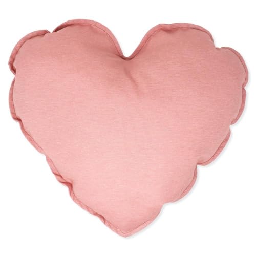 Declea Dekoratives Kissen in Herzform für Kinderzimmer, handgefertigtes Baumwollkissen für Kinder, Möbel und Textilien für Kinderzimmer - Soft Rose von Declea