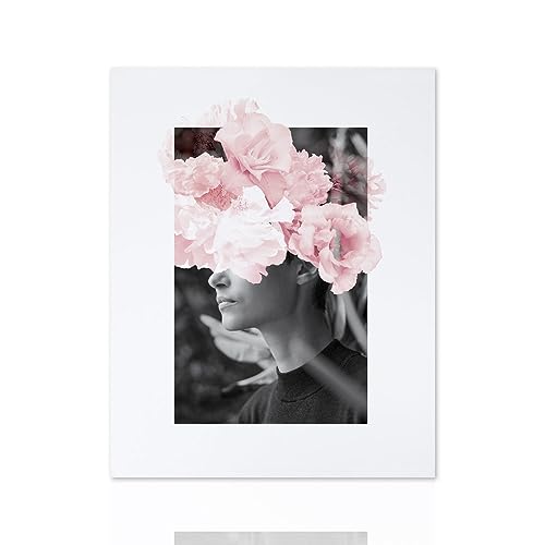 Declea Elegantes Bild Lyla Moderner Druck mit abstrakten Blumen - Wohnkultur Wohnzimmer Modern Dekorativer Druck Leinwand aus 100% Baumwolle von Declea