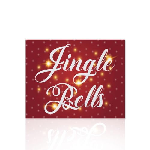 Declea Jingle Bells Leinwandbild, modernes Weihnachtsbild, handgefertigt, Weihnachtsdekoration, Weihnachtsdekoration, Weihnachtsgeschenk, 60 x 40 cm von Declea