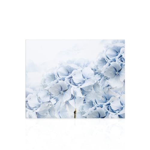 Declea Modernes Bild Shades of Blue Druck mit abstrakten Blumen - Wohnkultur Wohnzimmer Dekorativer Druck von Declea