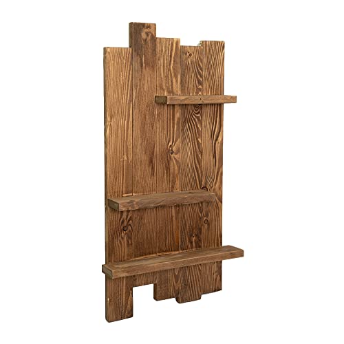 Declea Wandregal aus Holz mit 3 Ebenen, Wandpaneel für die Küche mit Regalen, Wandregal aus Holz, Aufbewahrungsregal, H90 x B45 x T16 cm von Declea